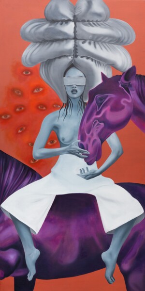 The one who sees Peinture intitulée "The one who sees" par Irina Greciuhina, Œuvre d'art originale, Huile