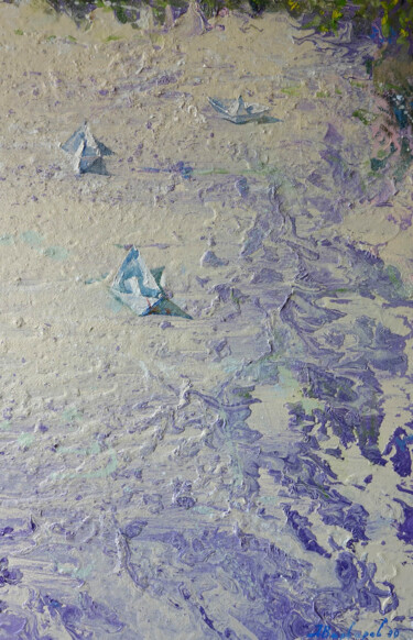 Pittura intitolato "Flood water" da Anatoly Varvarov, Opera d'arte originale, Olio Montato su Telaio per barella in legno