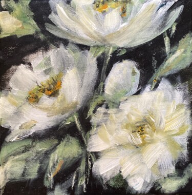 White Flowers Peinture intitulée "White Flowers" par Nataliya Fenko, Œuvre d'art originale, Acrylique Monté sur Châssis en bois