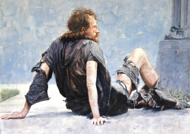 제목이 ""Homeless on the St…"인 미술작품 Bill James Family Estate-Jo Ann James Trustee로, 원작, 수채화