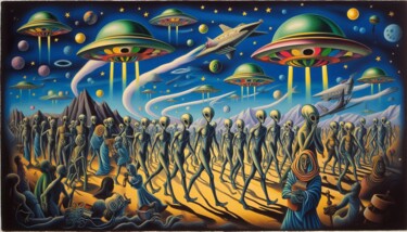 "VISITORS 002" başlıklı Dijital Sanat Karavix tarafından, Orijinal sanat, AI tarafından oluşturulan görüntü