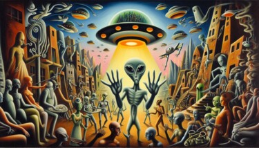 Digital Arts titled "VISITORS 005" by Karavix, Original Artwork, AI generated image