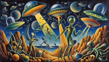 Digital Arts titled "VISITORS 006" by Karavix, Original Artwork, AI generated image