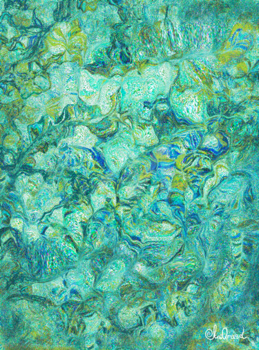 数字艺术 标题为“Gold Celadon Sea Cr…” 由Ania Qruasel, 原创艺术品, 2D数字工作