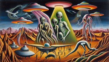 Digital Arts titled "VISITORS 009" by Karavix, Original Artwork, AI generated image