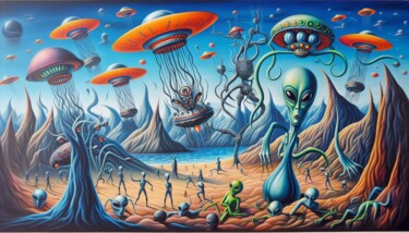 "VISITORS 010" başlıklı Dijital Sanat Karavix tarafından, Orijinal sanat, AI tarafından oluşturulan görüntü