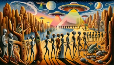 "VISITORS 013" başlıklı Dijital Sanat Karavix tarafından, Orijinal sanat, AI tarafından oluşturulan görüntü