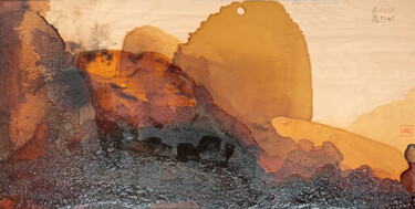 Peinture intitulée "firescape10 - Hiros…" par Nacktschalig, Œuvre d'art originale, Fusain