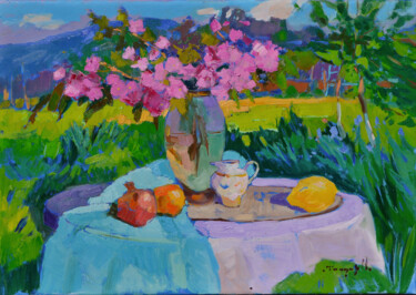 Blossoming Silence Peinture intitulée "Blossoming Silence" par Alexander Shandor, Œuvre d'art originale, Huile Monté sur Châssis en bois