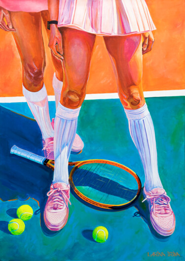 Peinture intitulée "Tennis. 120 seconds" par Irina Larina, Œuvre d'art originale, Acrylique Monté sur Châssis en bois