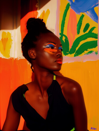 Digitale Kunst getiteld "African Woman – Col…" door Milana Expressions, Origineel Kunstwerk, 2D Digital Work