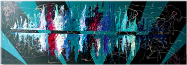 Peinture intitulée "Ondes" par Thi Thao Duhoux, Œuvre d'art originale, Acrylique