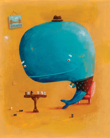 「Old Whale」というタイトルの製版 Mari Takacsによって, オリジナルのアートワーク, デジタルプリント