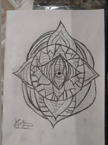 Dessin intitulée "flower 0" par Rubens Sousa Facundes, Œuvre d'art originale, Crayon