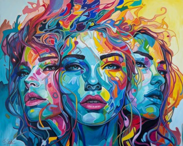 Schilderij getiteld "Hydra XIV" door Sabrina Seck, Origineel Kunstwerk, Acryl