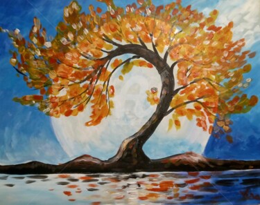 ""Autumn dance in mo…" başlıklı Tablo Veronica Dinca tarafından, Orijinal sanat, Akrilik Ahşap Sedye çerçevesi üzerine monte…
