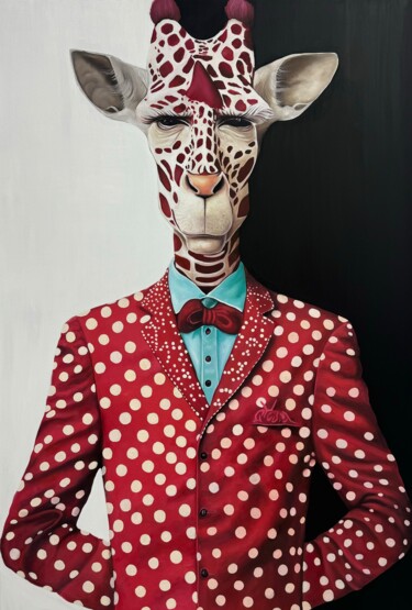 Painting titled "Dressed to Be Wild" by Art Keti, Original Artwork, Oil Mounted on Wood Stretcher frame