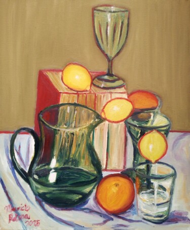 Still life in balance Schilderij getiteld "Still life in balan…" door Mauricio Palma, Origineel Kunstwerk, Olie