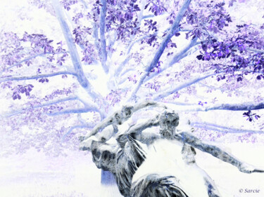 Rodin sous le chêne violet Fotografia intitolato "Rodin sous le chêne…" da Carine Sarcie, Opera d'arte originale, Fotografia digitale