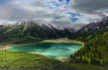 Tranquility 제목이 "Tranquility"인 미술작품 Sultan Aubekerov로, 원작, 기름