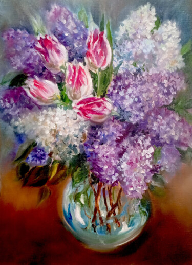 Bloom X Pittura intitolato "Bloom X" da Sultan Aubekerov, Opera d'arte originale, Acrilico