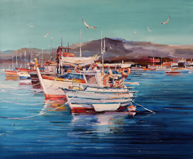 绘画 标题为“Harbor Serenity” 由Sultan Aubekerov, 原创艺术品, 丙烯