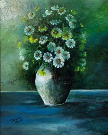 Σχέδιο με τίτλο "vase" από Ahmed Asidan, Αυθεντικά έργα τέχνης, Λάδι