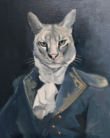 Elegance and Whimsy in Fur Painting titled "Elegance and Whimsy…" by Sultan Aubekerov, Original Artwork, Oil
