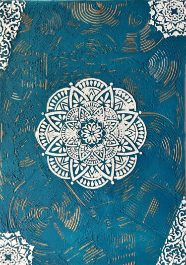 Ethereal Escape: Symphony on Blue Ocean 绘画 标题为“Ethereal Escape: Sy…” 由Fyras Alguili, 原创艺术品, 丙烯