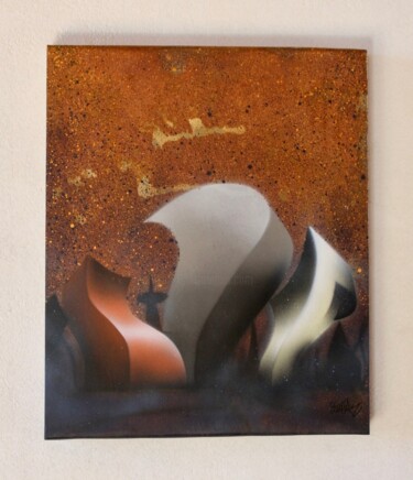 Peinture intitulée "Art cycling 15" par Tweak Art, Œuvre d'art originale, Aérographe Monté sur Métal