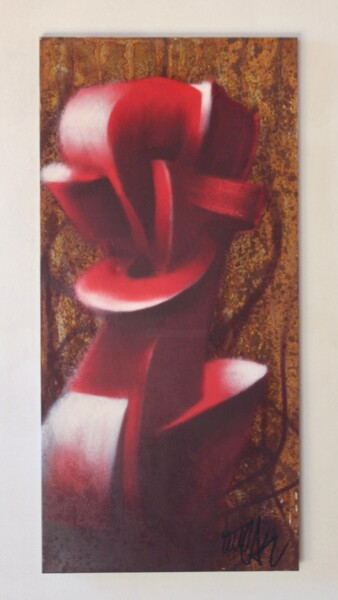 Pittura intitolato "Linka rouge" da Tweak Art, Opera d'arte originale, Spray Montato su Metallo
