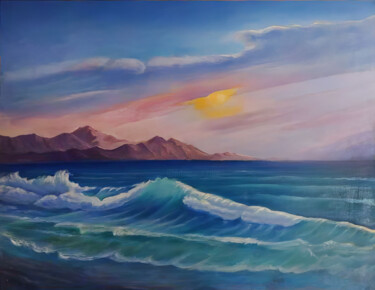 Painting titled "Dawn's Embrace" by Sultan Aubekerov, Original Artwork, Oil