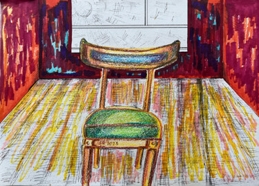 Drawing titled "1Y$# / Сhair - {$M}" by Leni Smoragdova, Original Artwork, Marker