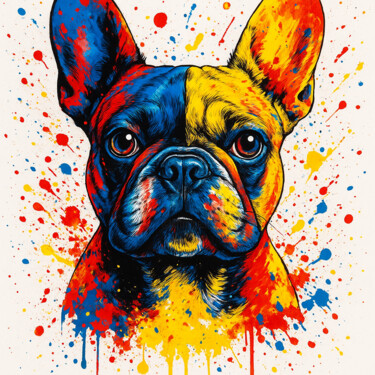 제목이 "Colorburst Bulldog"인 디지털 아트 Samuel Isuge로, 원작, 디지털 인쇄