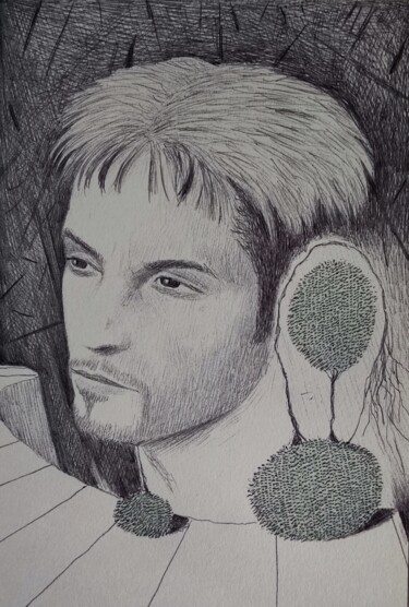 Disegno intitolato "Arbei" da Milto Sideris, Opera d'arte originale, Biro
