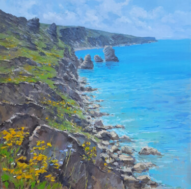 Картина под названием "Coastal Serenity Un…" - Anton Soldatov, Подлинное произведение искусства, Акрил