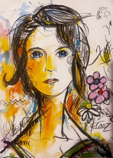 Pintura titulada "Simone,esposa do ar…" por José Claudinei Da Cruz, Obra de arte original, Acrílico