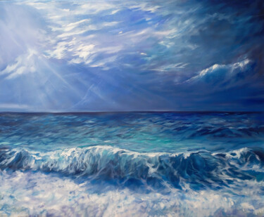 Ocean's Tranquil Powerplay Schilderij getiteld "Ocean's Tranquil Po…" door Anton Soldatov, Origineel Kunstwerk, Olie