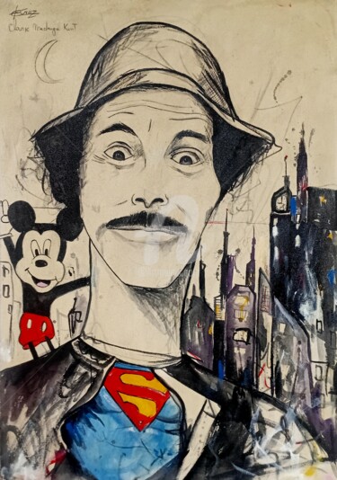 绘画 标题为“Clark Madruga Kent” 由José Claudinei Da Cruz, 原创艺术品, 丙烯 安装在木质担架架上