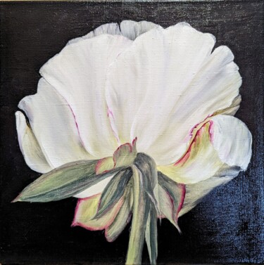 Empress’s Love – White Peony Pittura intitolato "Empress’s Love – Wh…" da Natalia, Opera d'arte originale, Olio Montato su Telaio per barella in legno