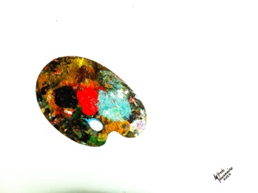 "Paleta" başlıklı Kolaj Alfredo Marceneiro tarafından, Orijinal sanat, Kolaj artwork_cat. üzerine monte edilmiş