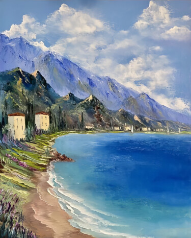 Serenity at Coastal Horizon Pittura intitolato "Serenity at Coastal…" da Anton Soldatov, Opera d'arte originale, Acrilico