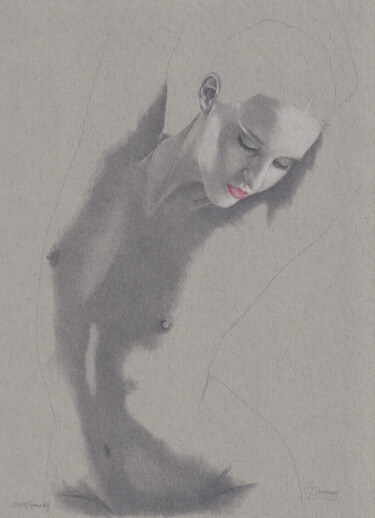 "Femme Nr.3 (22:27)" Tekening getiteld ""Femme Nr.3 (22:27)"" door Walter Roos, Origineel Kunstwerk, Potlood