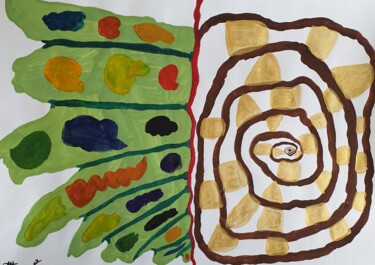 Tekening getiteld "Two sides" door Arina Mari, Origineel Kunstwerk, Gouache