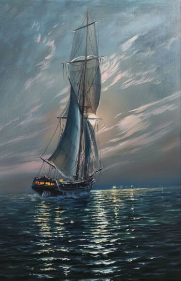 Twilight Voyage of Dreams Schilderij getiteld "Twilight Voyage of…" door Anton Soldatov, Origineel Kunstwerk, Olie