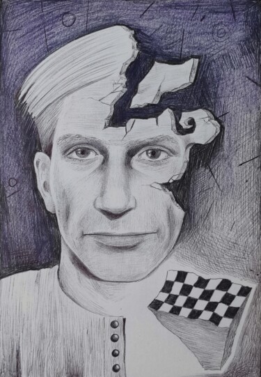 Disegno intitolato "Vranck" da Milto Sideris, Opera d'arte originale, Biro
