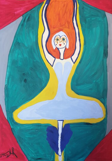 Disegno intitolato "Ballerina" da Arina Mari, Opera d'arte originale, Gouache