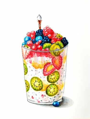 Fairytale Smoothie: Vitamin Miracle in a Glass 제목이 "Fairytale Smoothie:…"인 그림 Iren Solo로, 원작, 마커