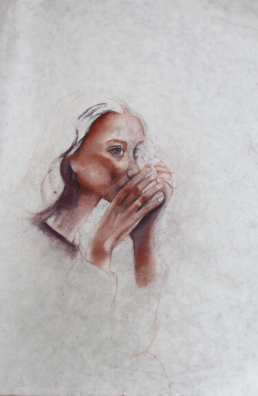 Drawing titled "All same (tea) time…" by Lis.Art(Work), Original Artwork, Pastel