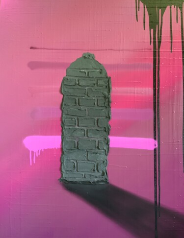 400ml (violet) Painting titled "400ml (violet)" by Mickael Bereriche (KESMO), Original Artwork, Spray paint Mounted on Wood Stretcher frame
